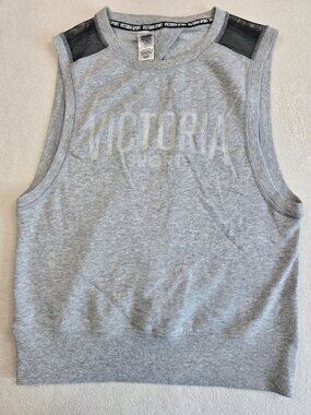 Victoria Sport XS Gray Sleeveless Open Back Tank Top